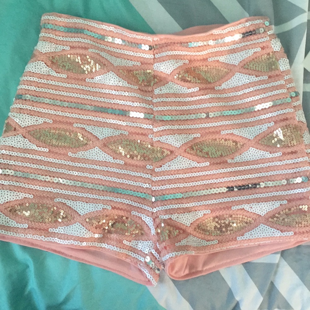 Sparkly High-Rise Shorts